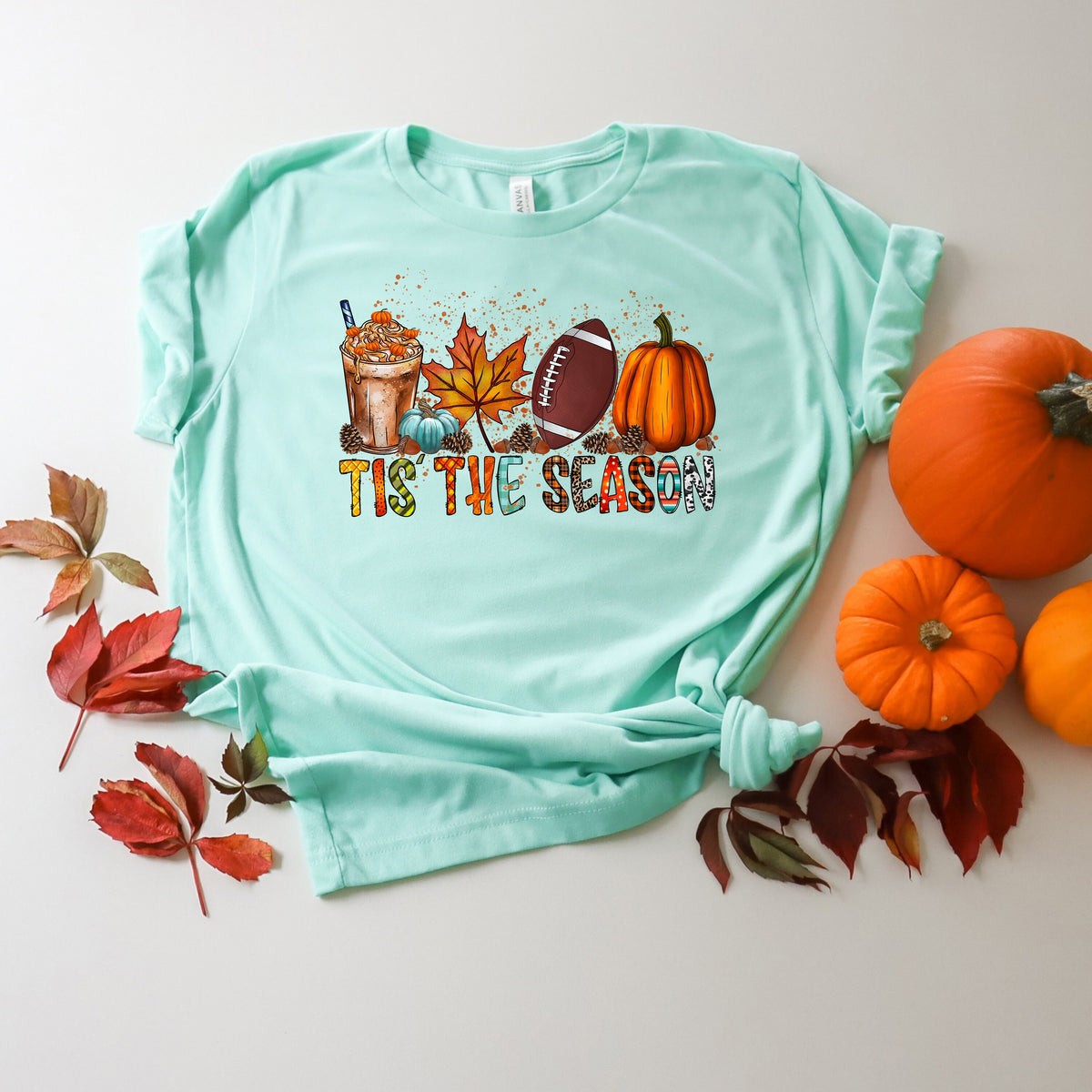 Tis The Season Shirt: Women's Fall Football Pumpkin Tee