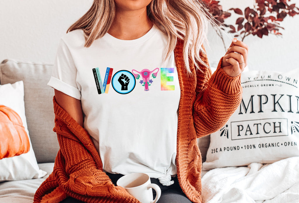 Vote Banned Books Shirt: Pro Choice, BLM, LGBTQ Rights Tee