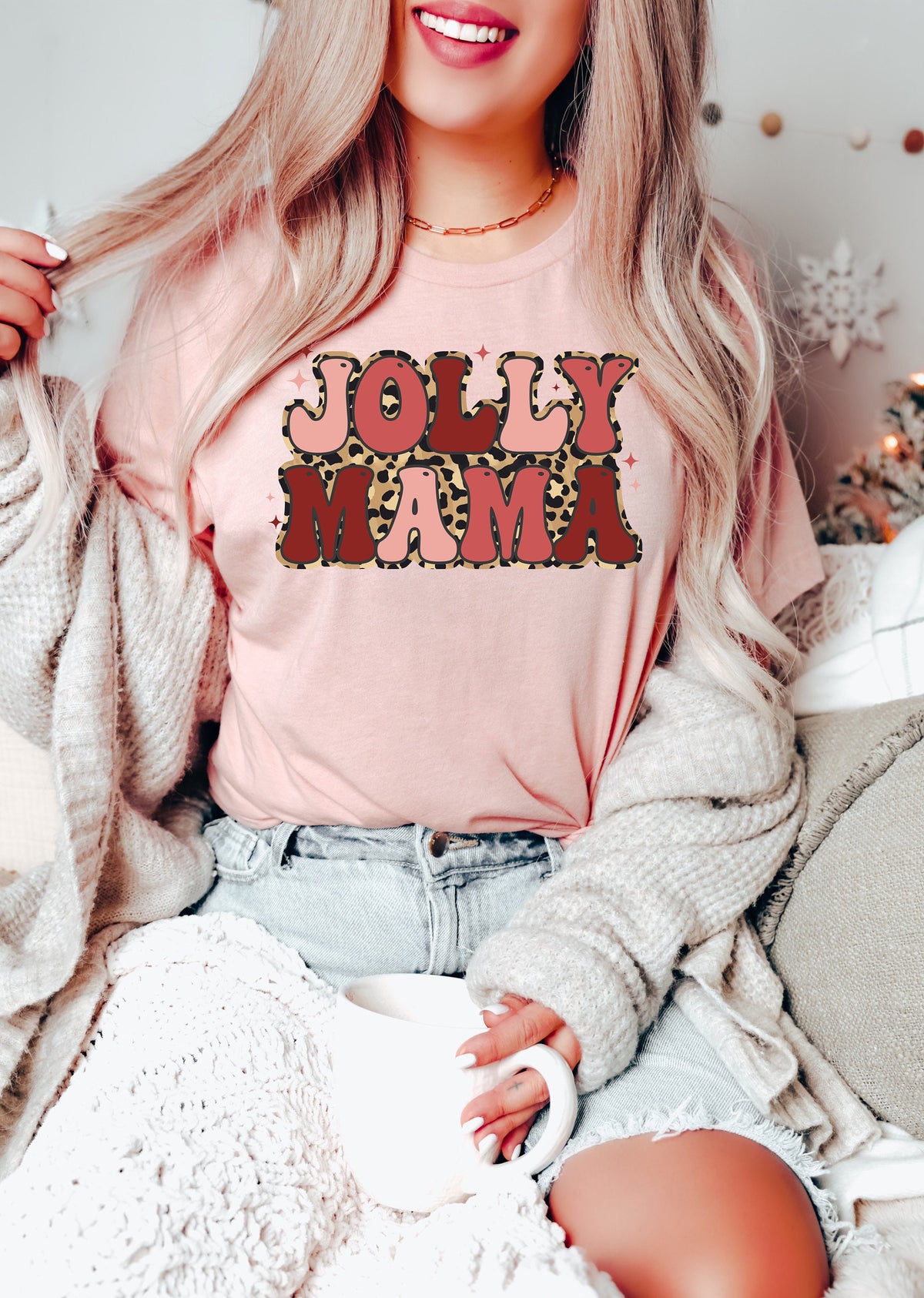 Retro Jolly Mama Christmas Shirt: Holiday Family Tee