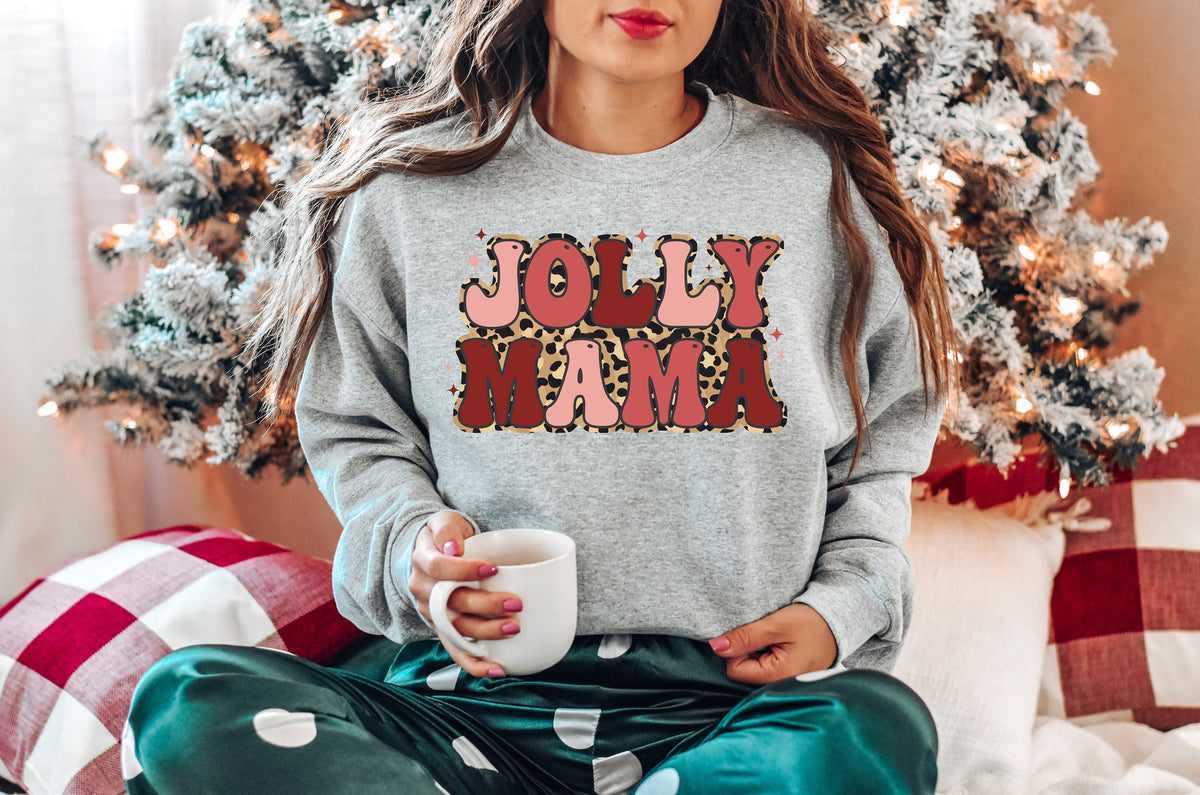 Retro Jolly Mama Christmas Shirt: Holiday Family Tee