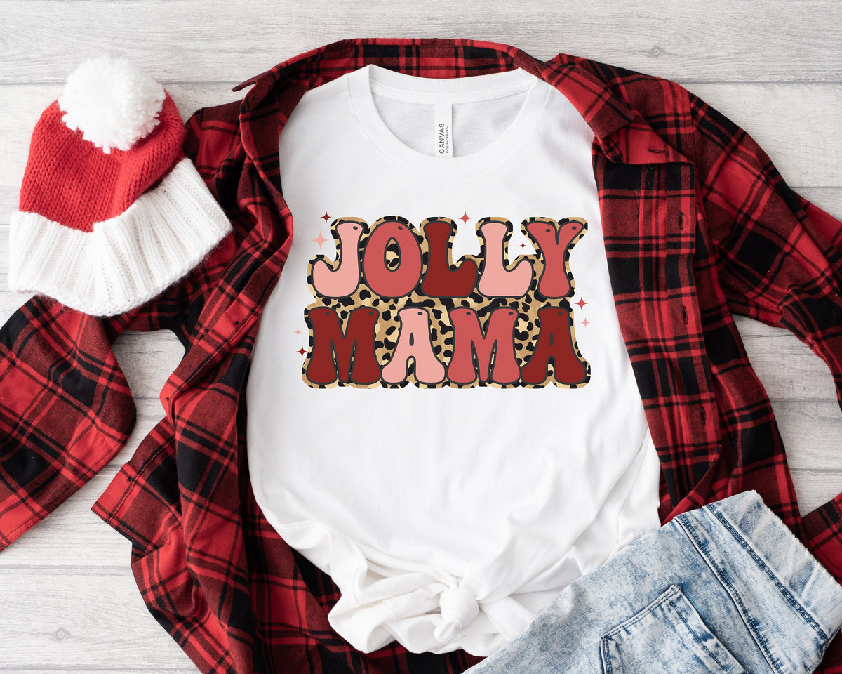 Retro Jolly Mama Christmas Shirt: Holiday Family Tee