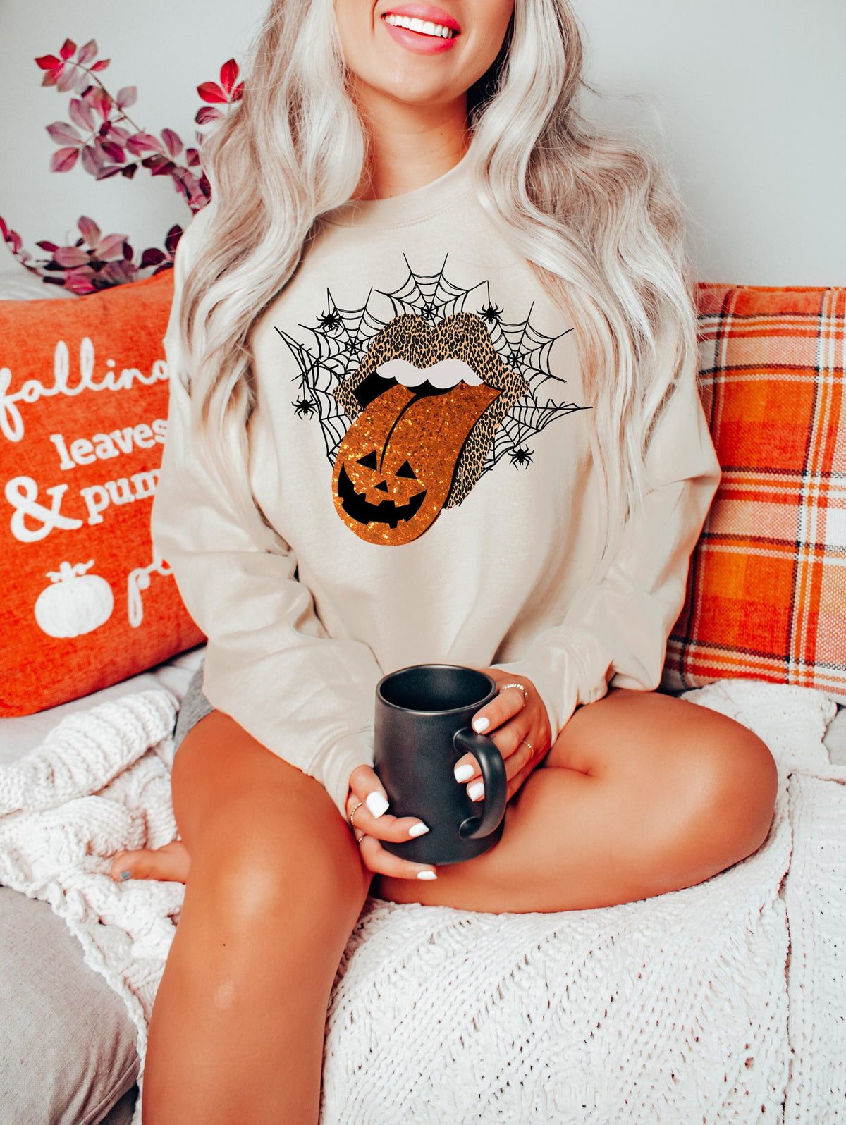 Leopard Pumpkin Lips Halloween Shirt