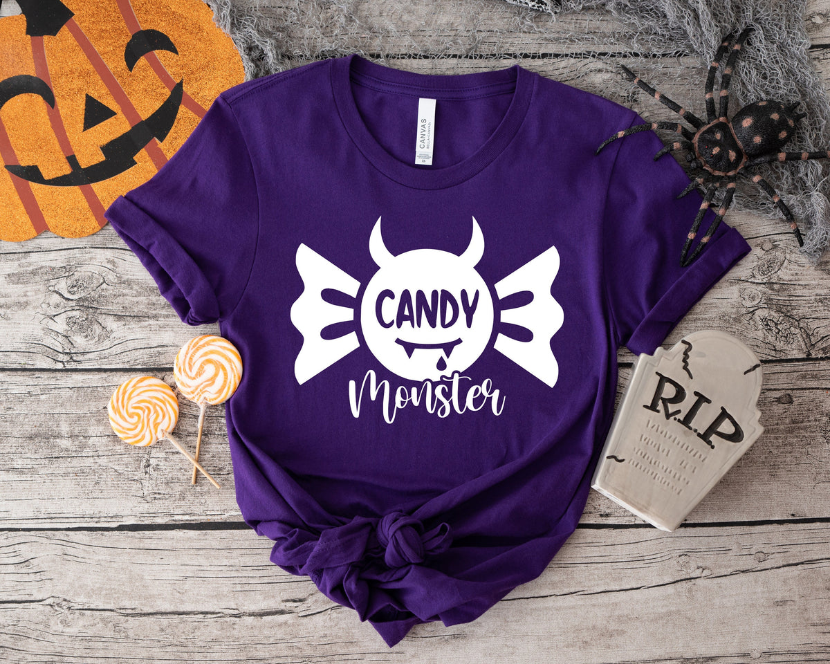 Candy Monster Halloween Shirt, Happy Halloween Tee