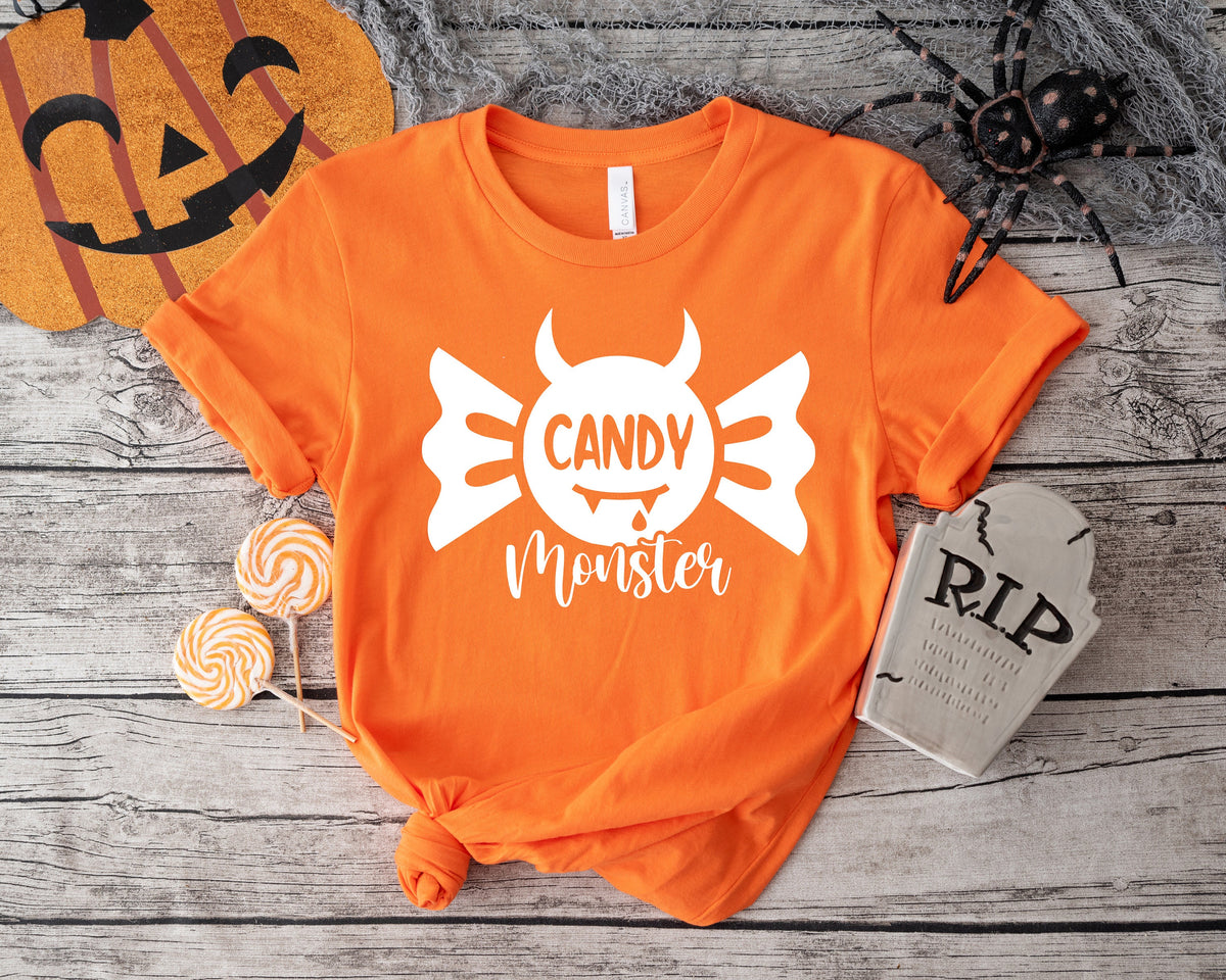 Candy Monster Halloween Shirt, Happy Halloween Tee