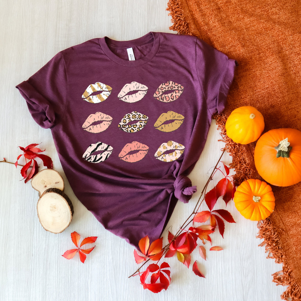 Fall Lips Shirt: Pumpkin Spice Thanksgiving Tee