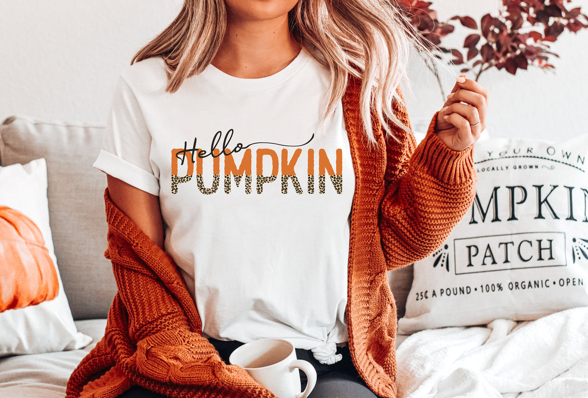 Hello Pumpkin Shirt: Women's Fall T-Shirt