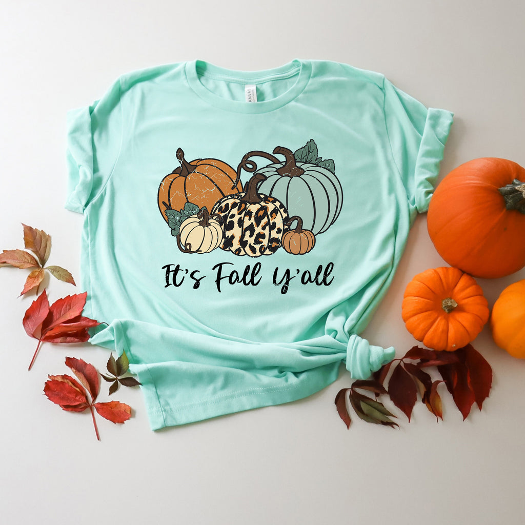 Its Fall Yall Shirt, Cute Pumpkin Graphic Tee, Autumn Shirt