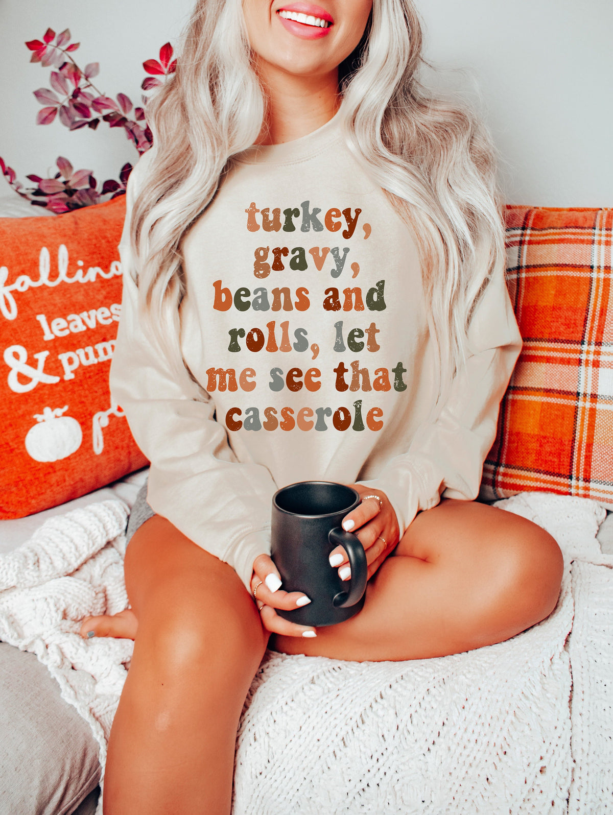 Thanksgiving Casserole Shirt: Turkey Gravy Beans and Rolls Fall Outfit