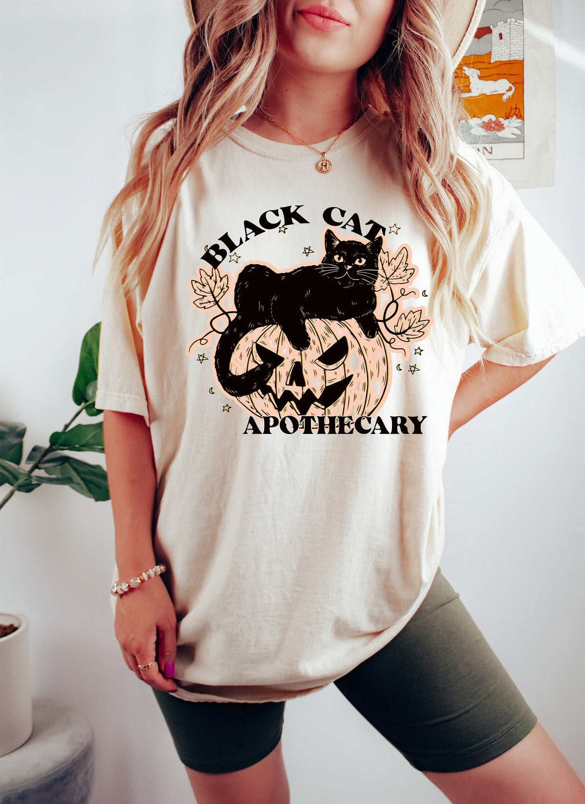 Black Cat Apothecary Halloween Shirt: Funny Pumpkin Tee