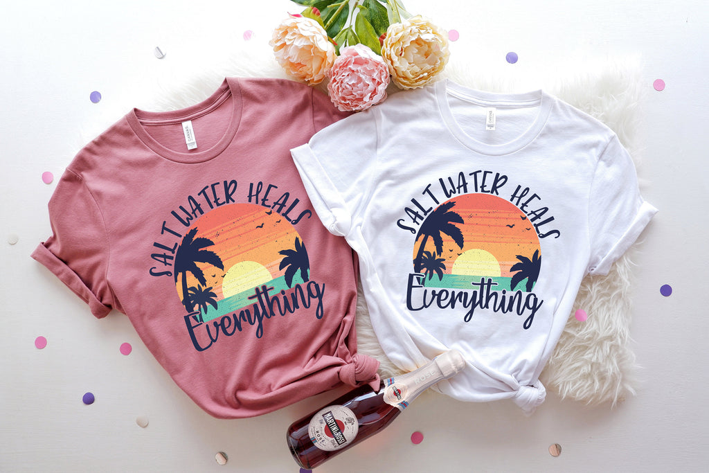 Salt Water Heals Everything T-Shirt: Beach Vacation Tee