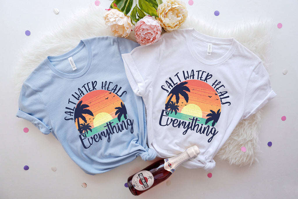 Salt Water Heals Everything T-Shirt: Beach Vacation Tee