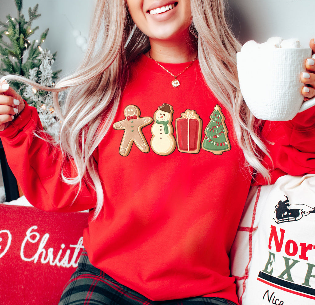 Gingerbread Cookies Christmas Sweatshirt: Matching Family Holiday Shirt