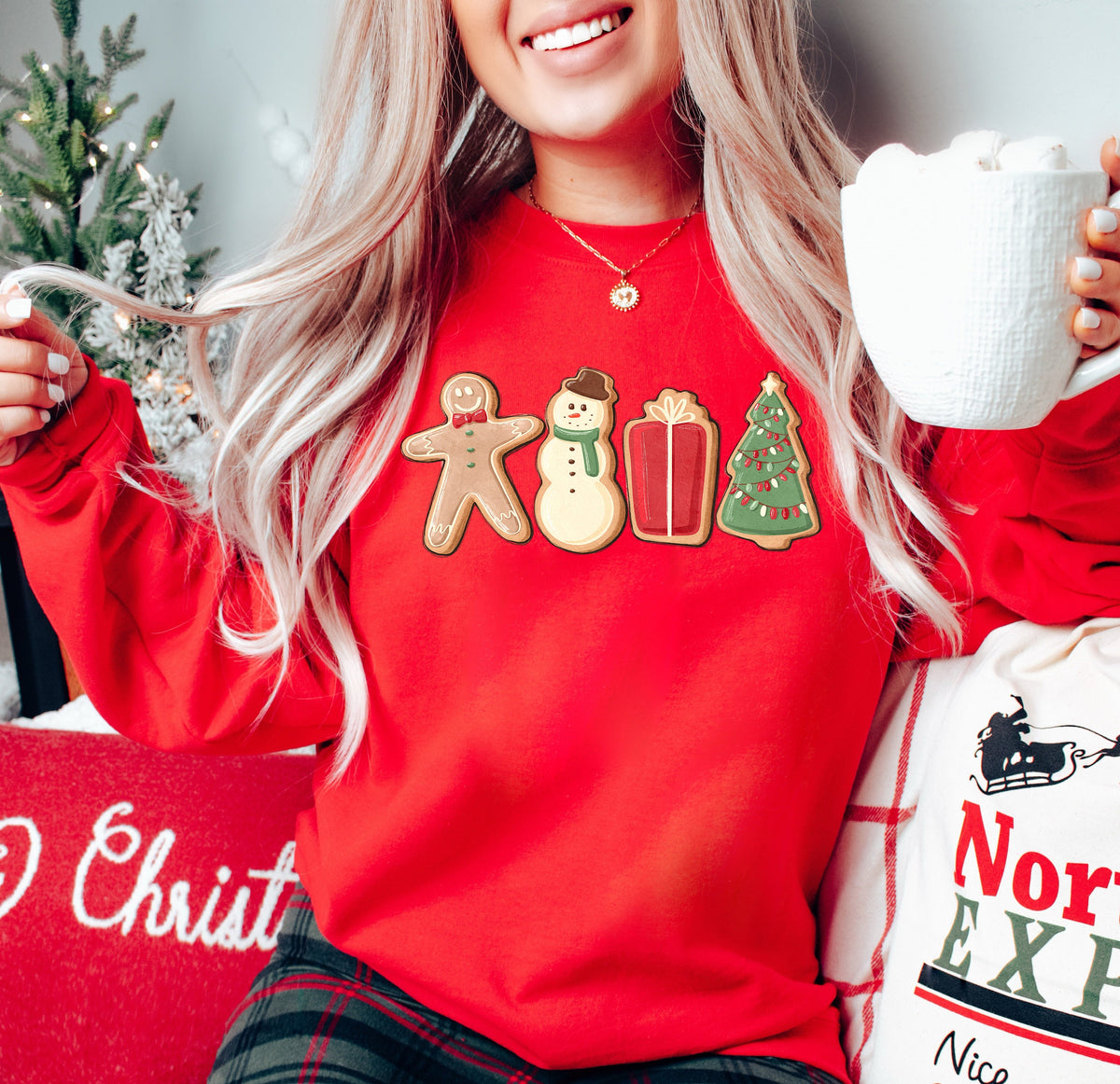 Gingerbread Cookies Christmas Sweatshirt: Matching Family Holiday Shirt