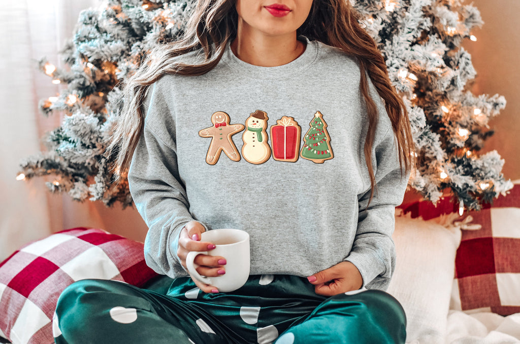 Gingerbread Cookies Christmas Sweatshirt: Matching Family Holiday Shirt