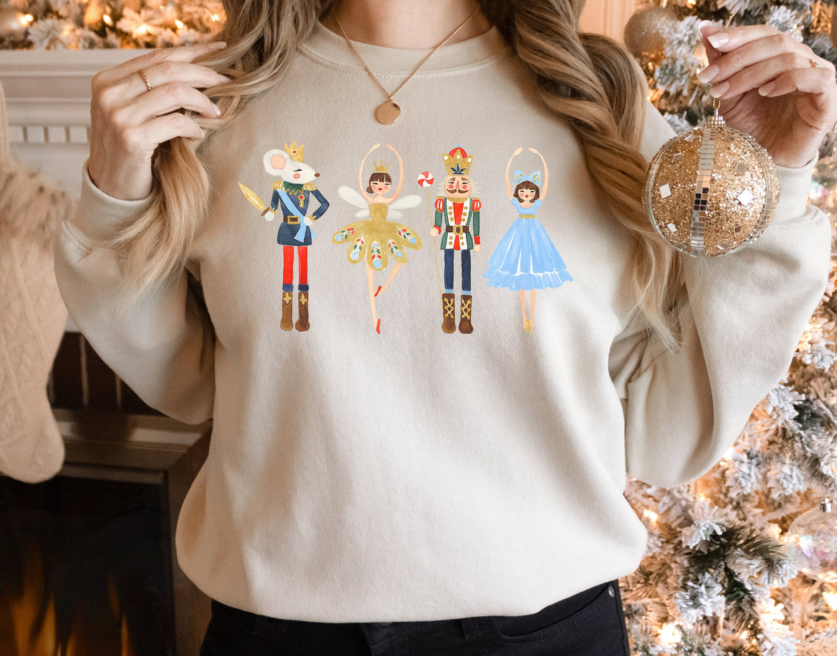 Watercolor Nutcracker Ballet Christmas Sweatshirt