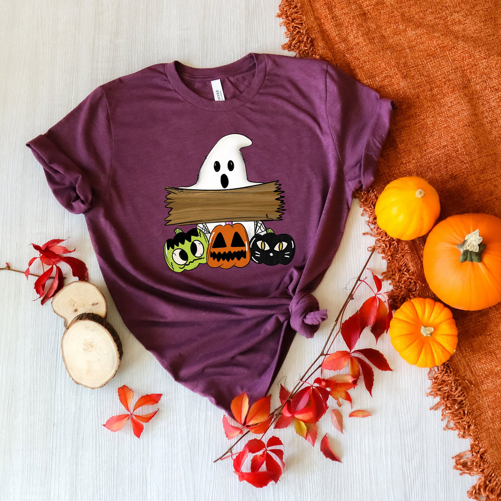 Ghost Pumpkin Cat Halloween Shirt