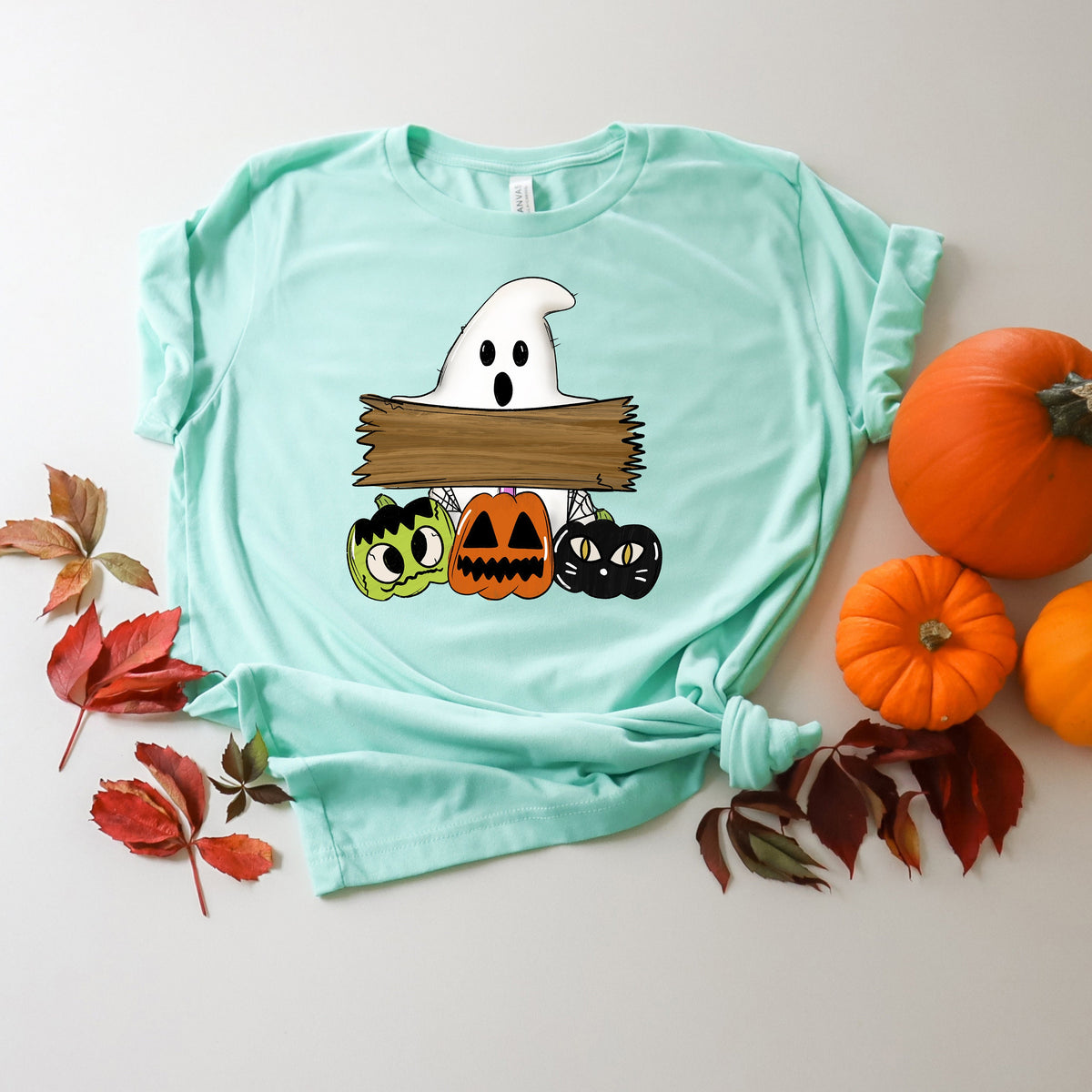 Ghost Pumpkin Cat Halloween Shirt