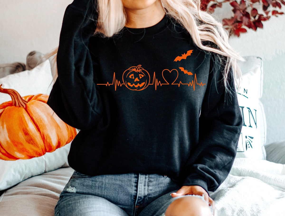 Pumpkin Heartbeat Halloween Shirt: Faces Party Tee