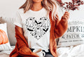 Halloween Ghost Heart T-Shirt, Women's Fall Graphic Tee