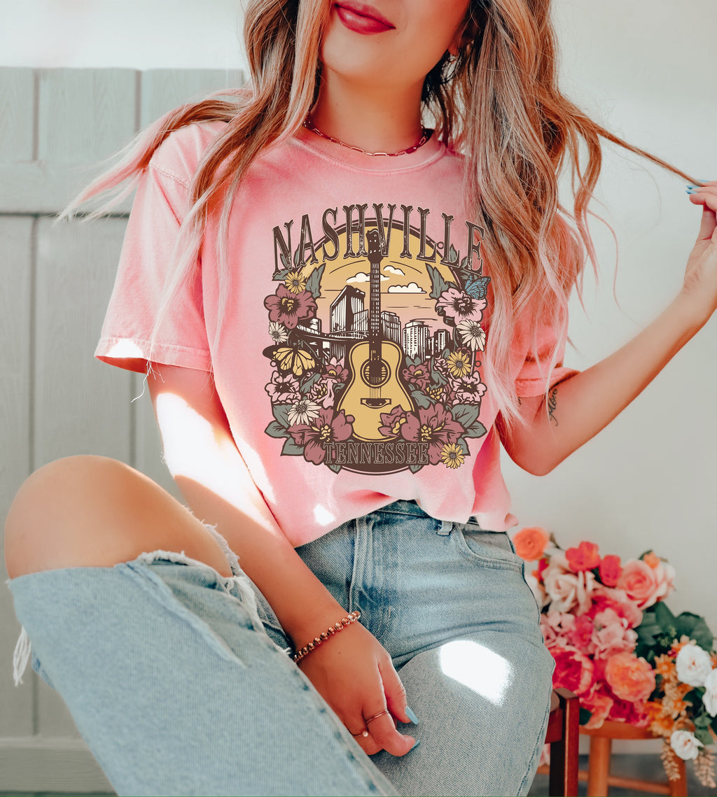 Retro Nashville Music City Tee: Tennessee Rock & Roll T-Shirt