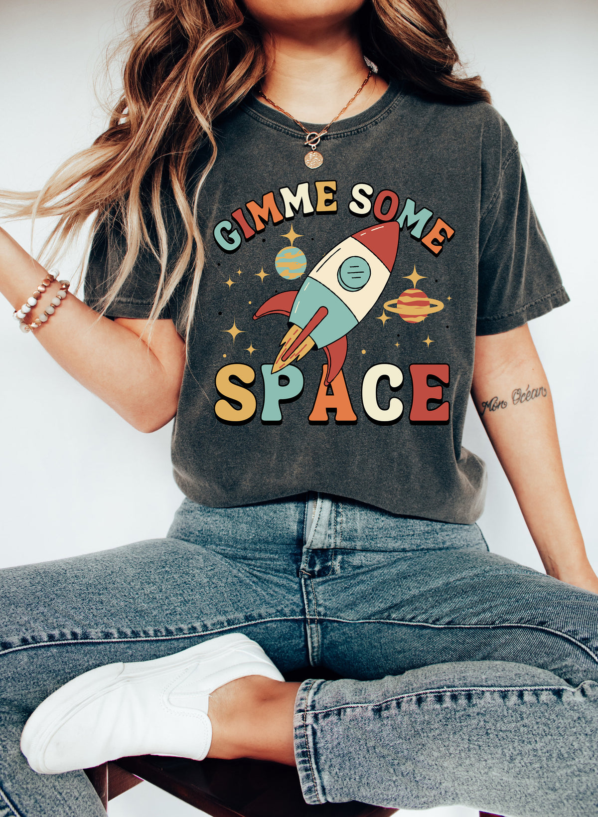 Gimme Some Space T-Shirt: Retro Rocket Galaxy Tee