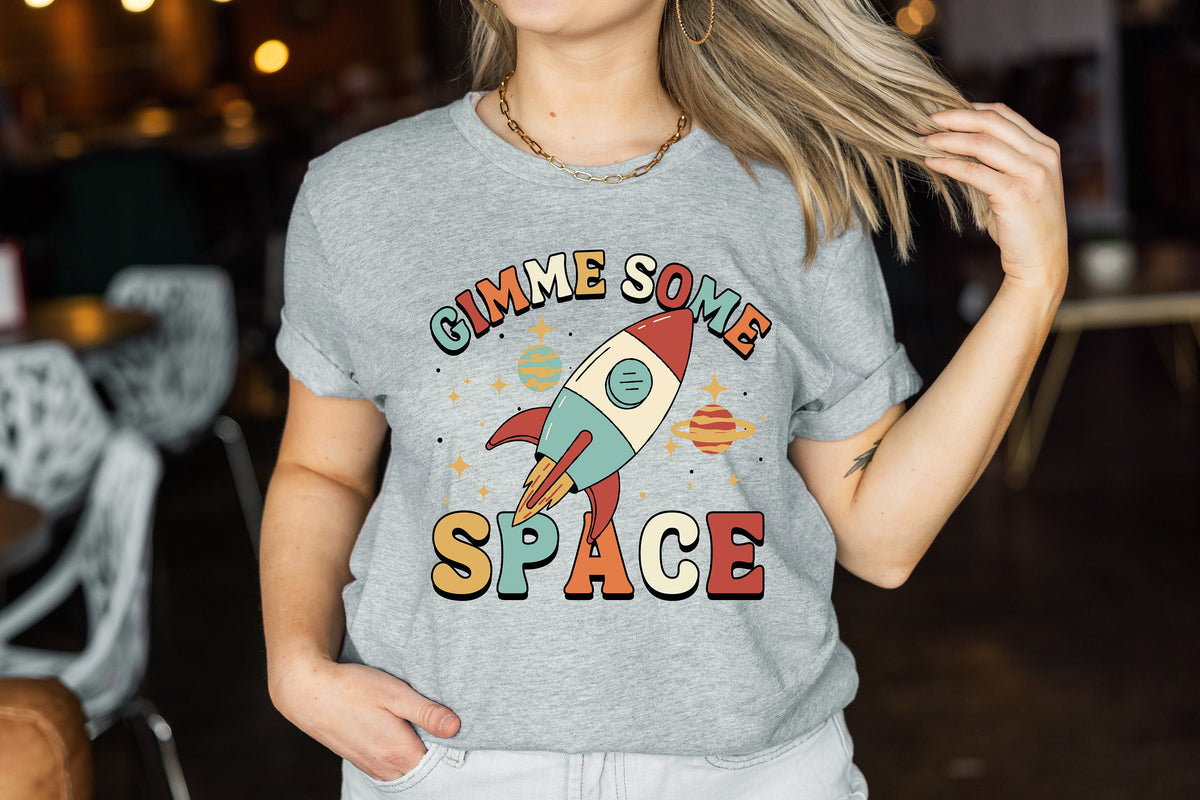 Gimme Some Space T-Shirt: Retro Rocket Galaxy Tee