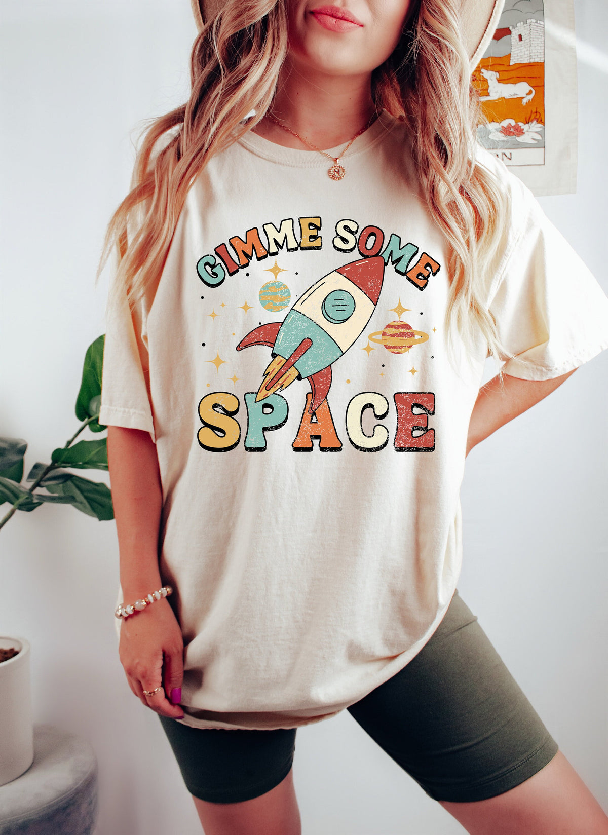 Gimme Some Space T-Shirt: Retro Rocket Galaxy Tee