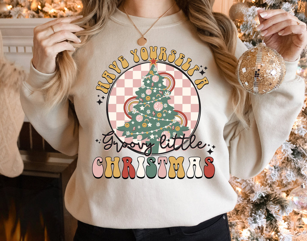 Groovy Christmas Shirt: Merry Little Christmas Tree Tee