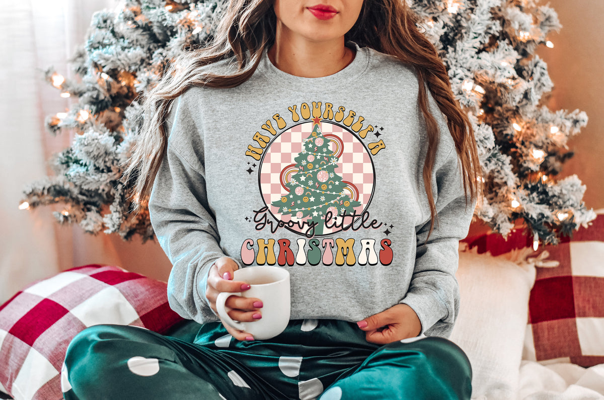 Groovy Christmas Shirt: Merry Little Christmas Tree Tee