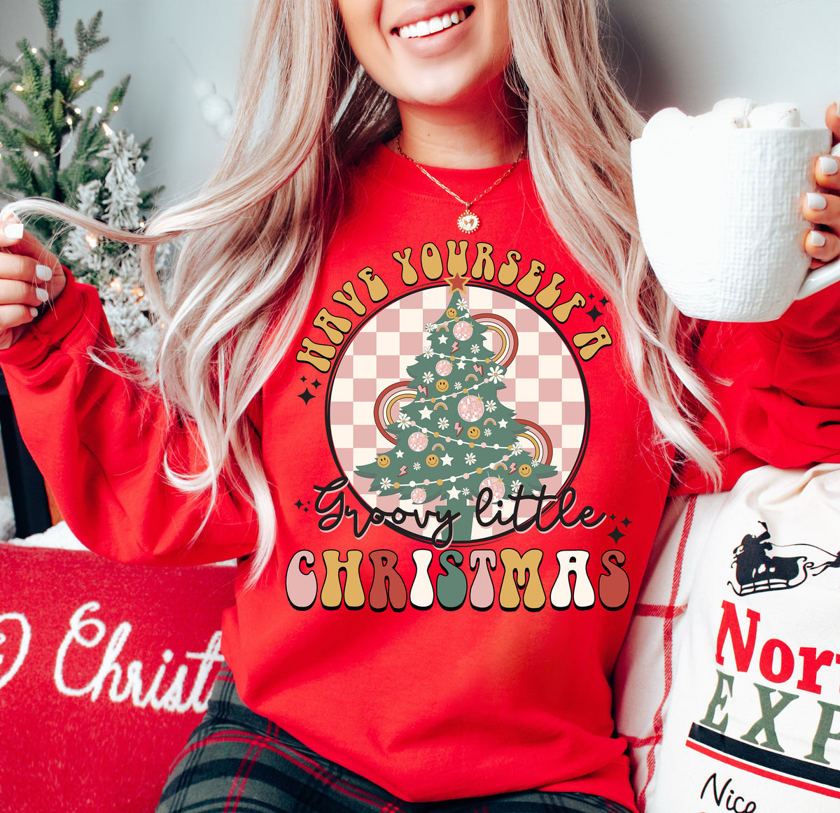 Groovy Christmas Shirt: Merry Little Christmas Tree Tee