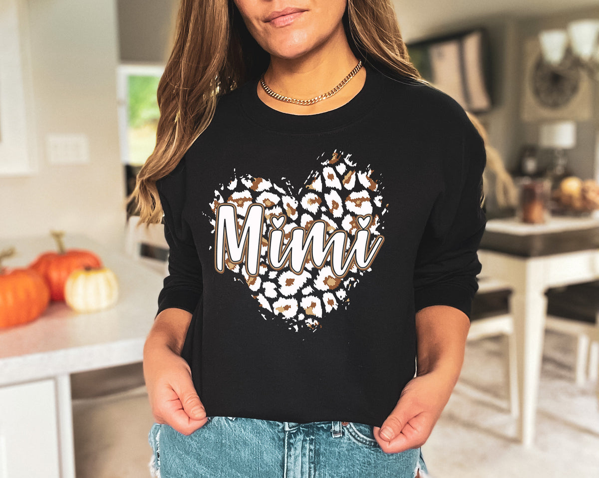 Leopard Heart Mimi Shirt, Grandma Tee, Mothers Day Gift