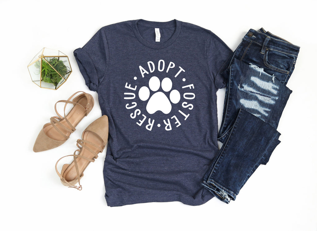 Rescue Dog Paw Shirt: Adopt Foster Animal Tee