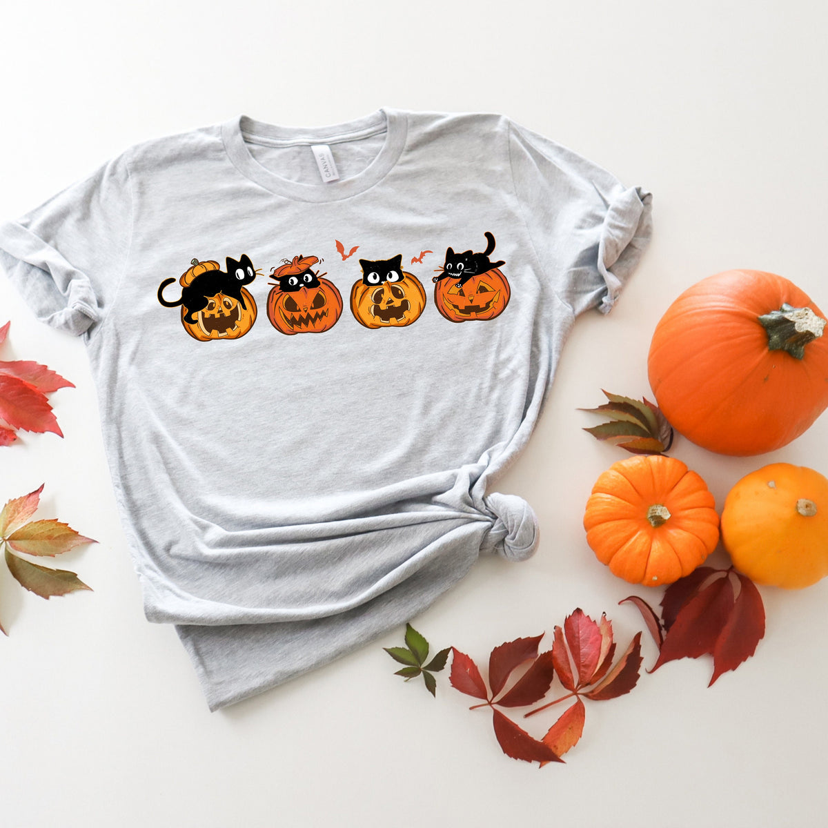 Halloween Cat Sweatshirt: Spooky Black Cats & Pumpkins
