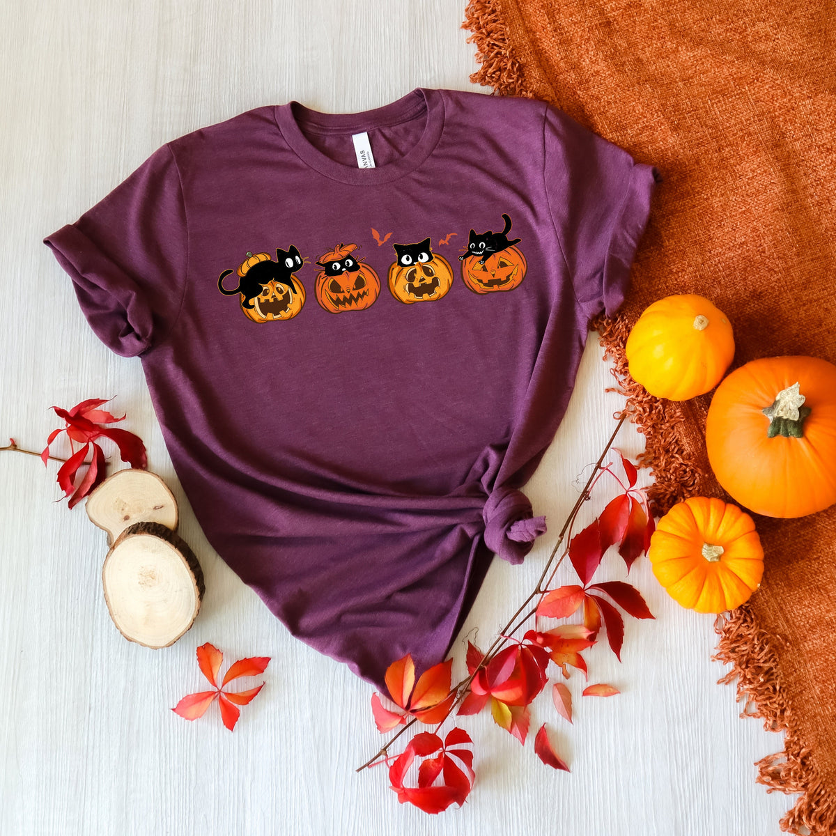 Halloween Cat Sweatshirt: Spooky Black Cats & Pumpkins