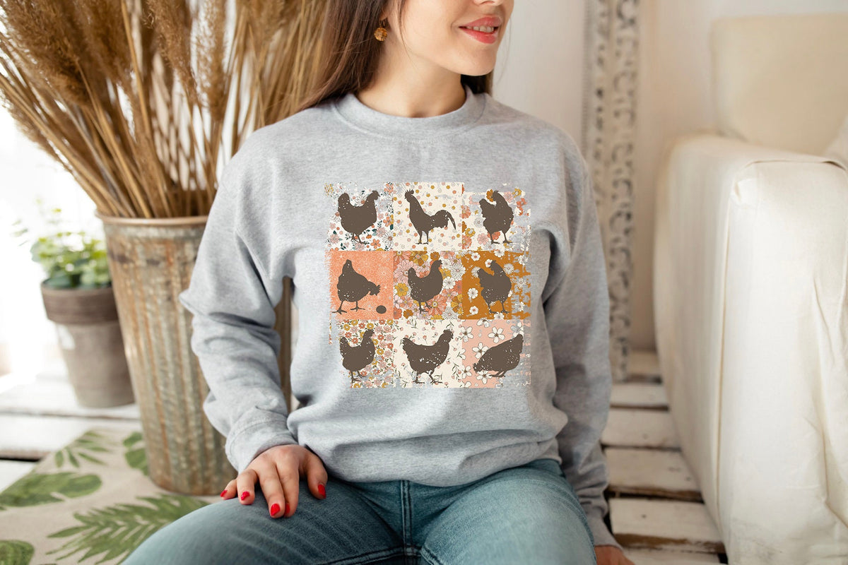 Floral Chicken Shirt: 4H Farm Egg Humor Tee