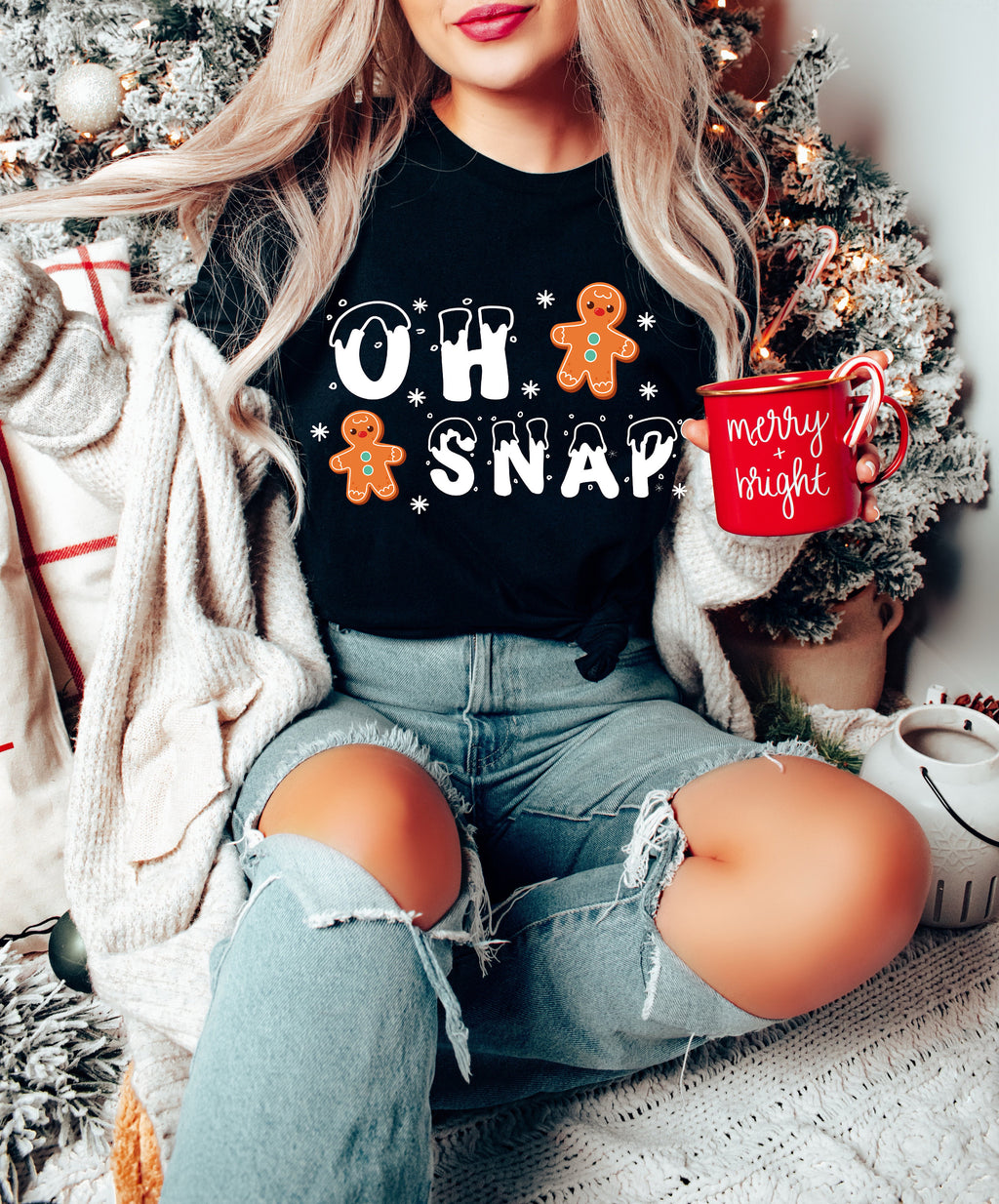 Oh Snap Gingerbread Man Christmas Shirt: Funny Holiday Tee