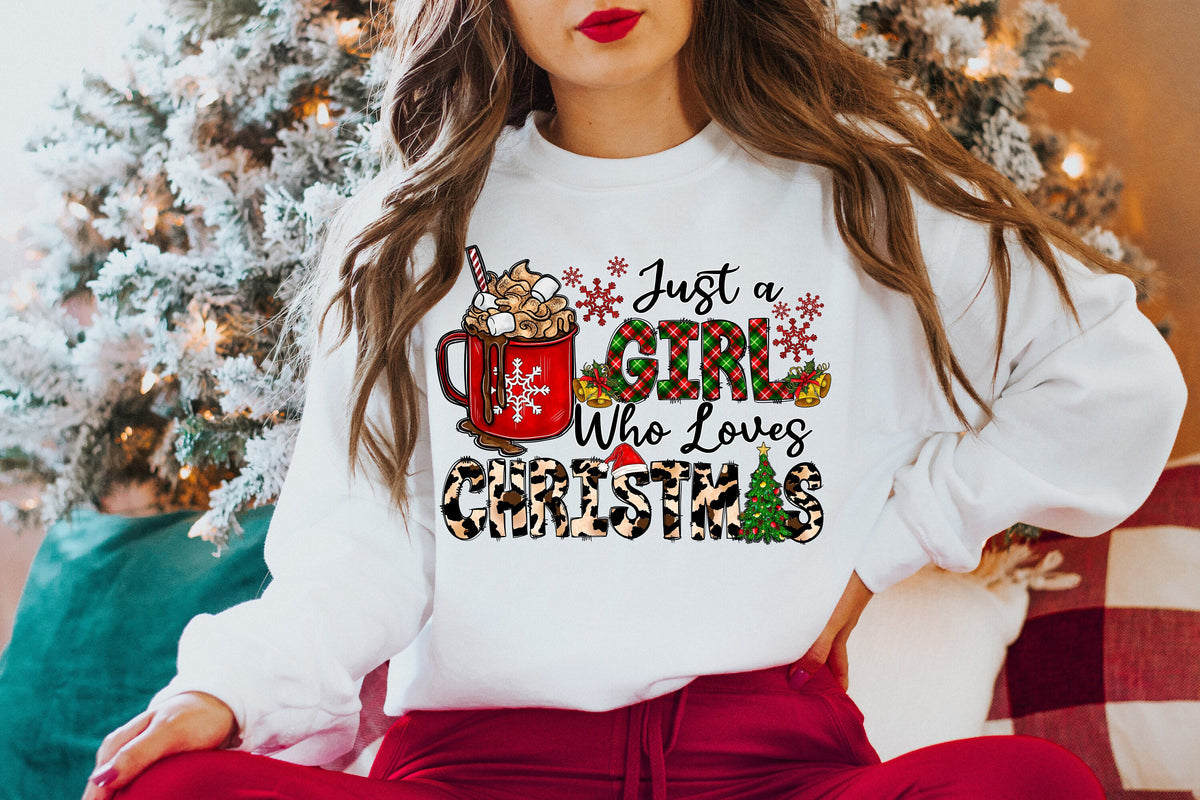 Just A Girl Who Loves Christmas Sweatshirt, Holiday Sweater