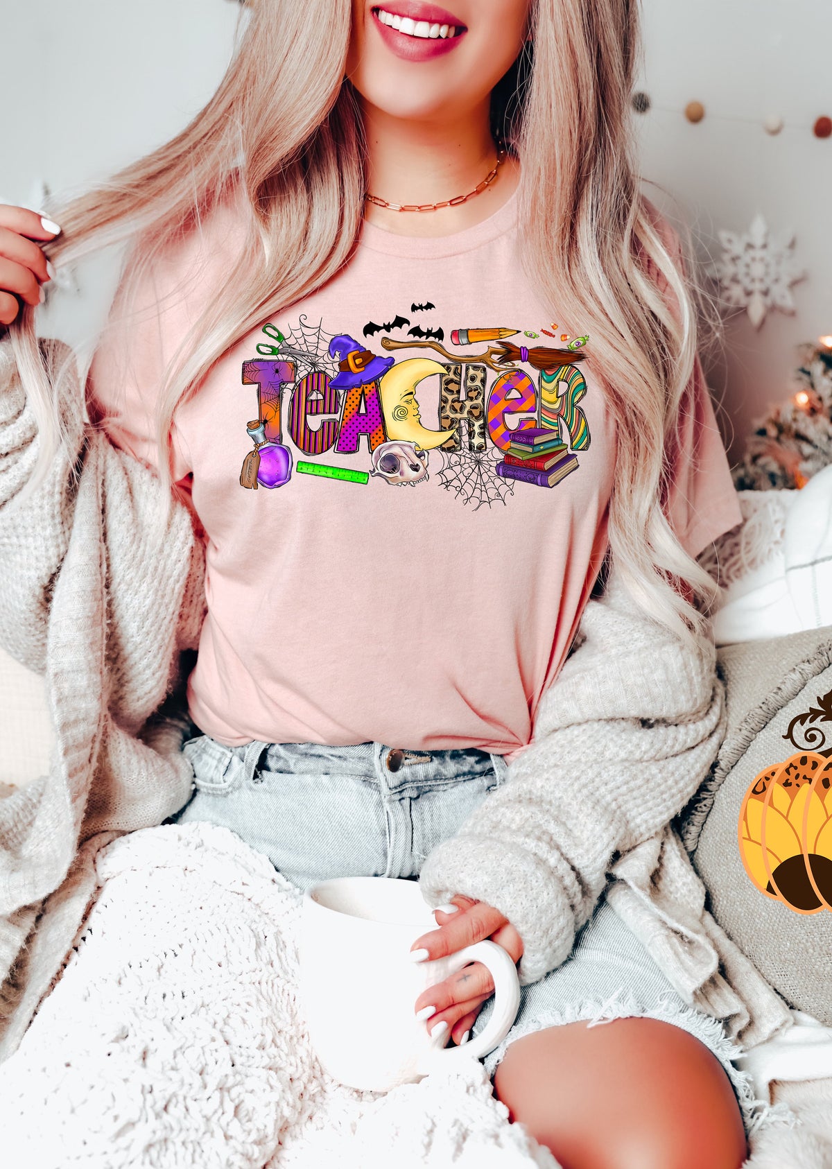 Retro Halloween Teacher Shirt: Fall Teacher Tee