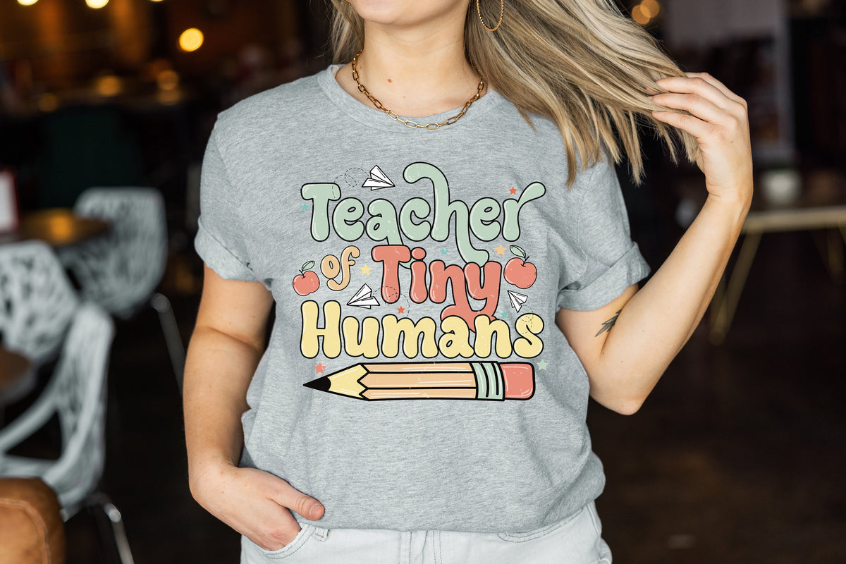 Teacher of Tiny Humans Shirt: Boho Pre-K Teacher T-Shirt