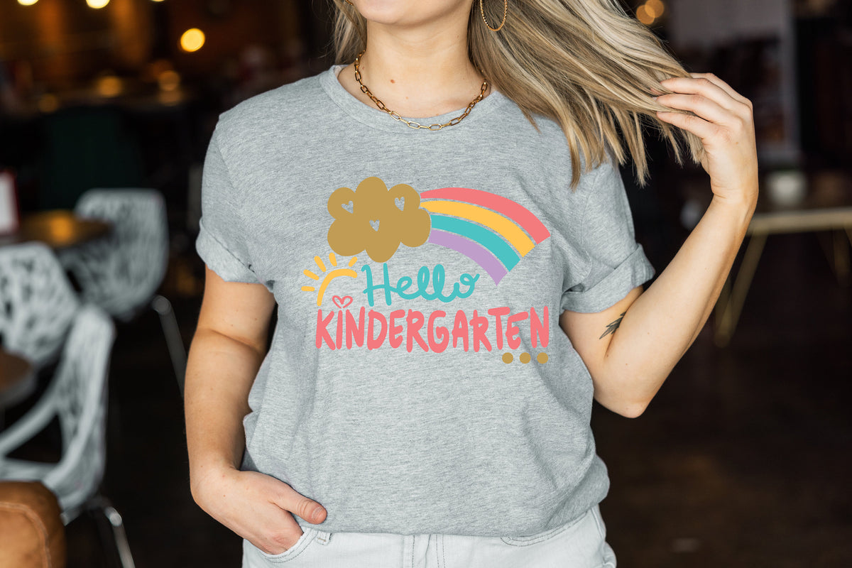 Hello Kindergarten Rainbow Shirt - Back To School Tee