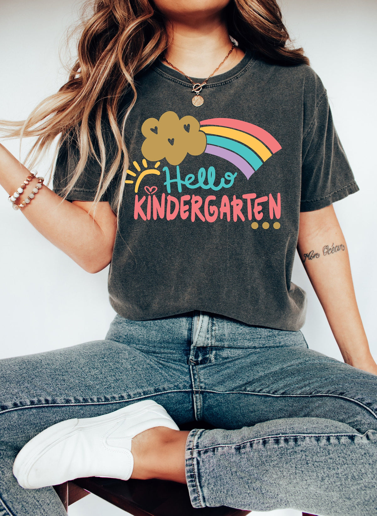 Hello Kindergarten Rainbow Shirt - Back To School Tee