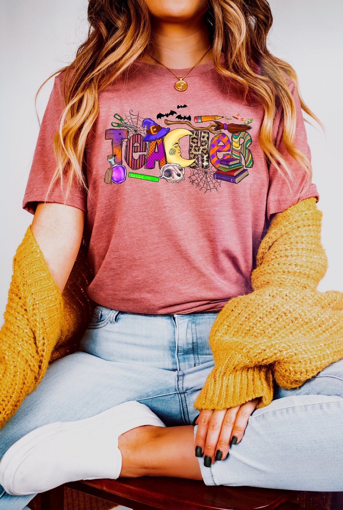 Retro Halloween Teacher Shirt: Fall Teacher Tee