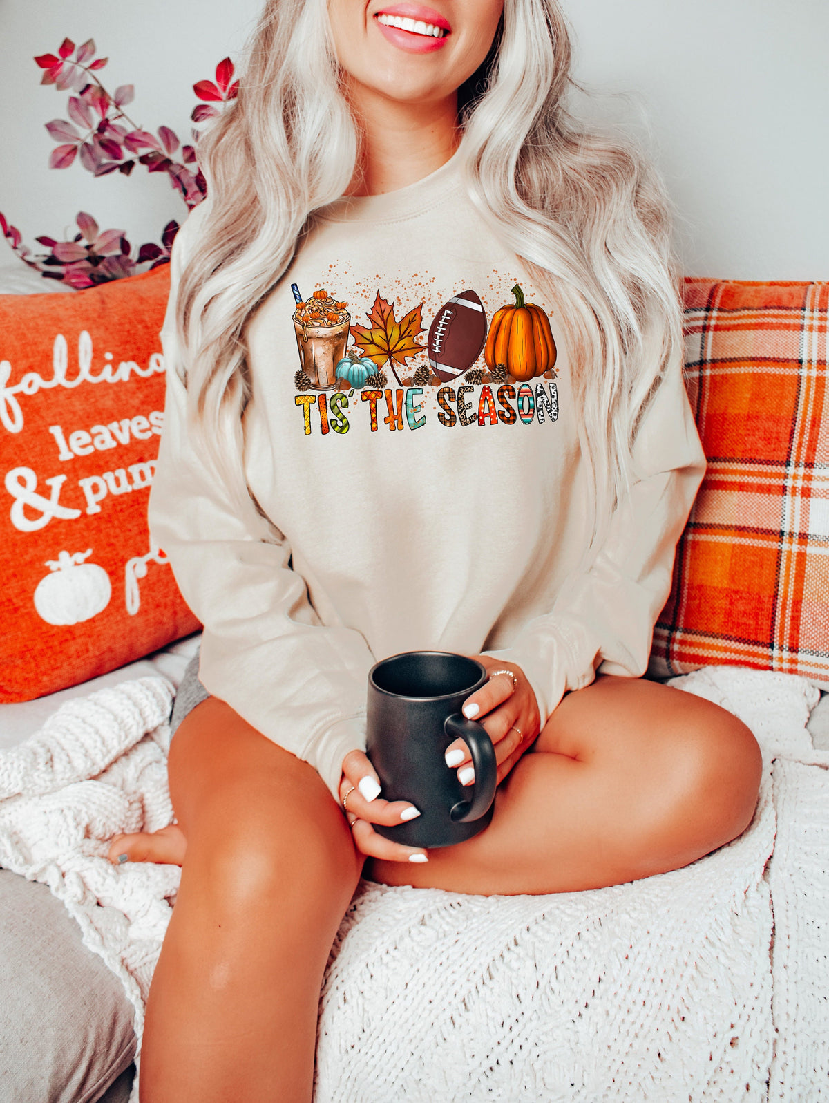 Tis The Season Shirt: Women's Fall Football Pumpkin Tee