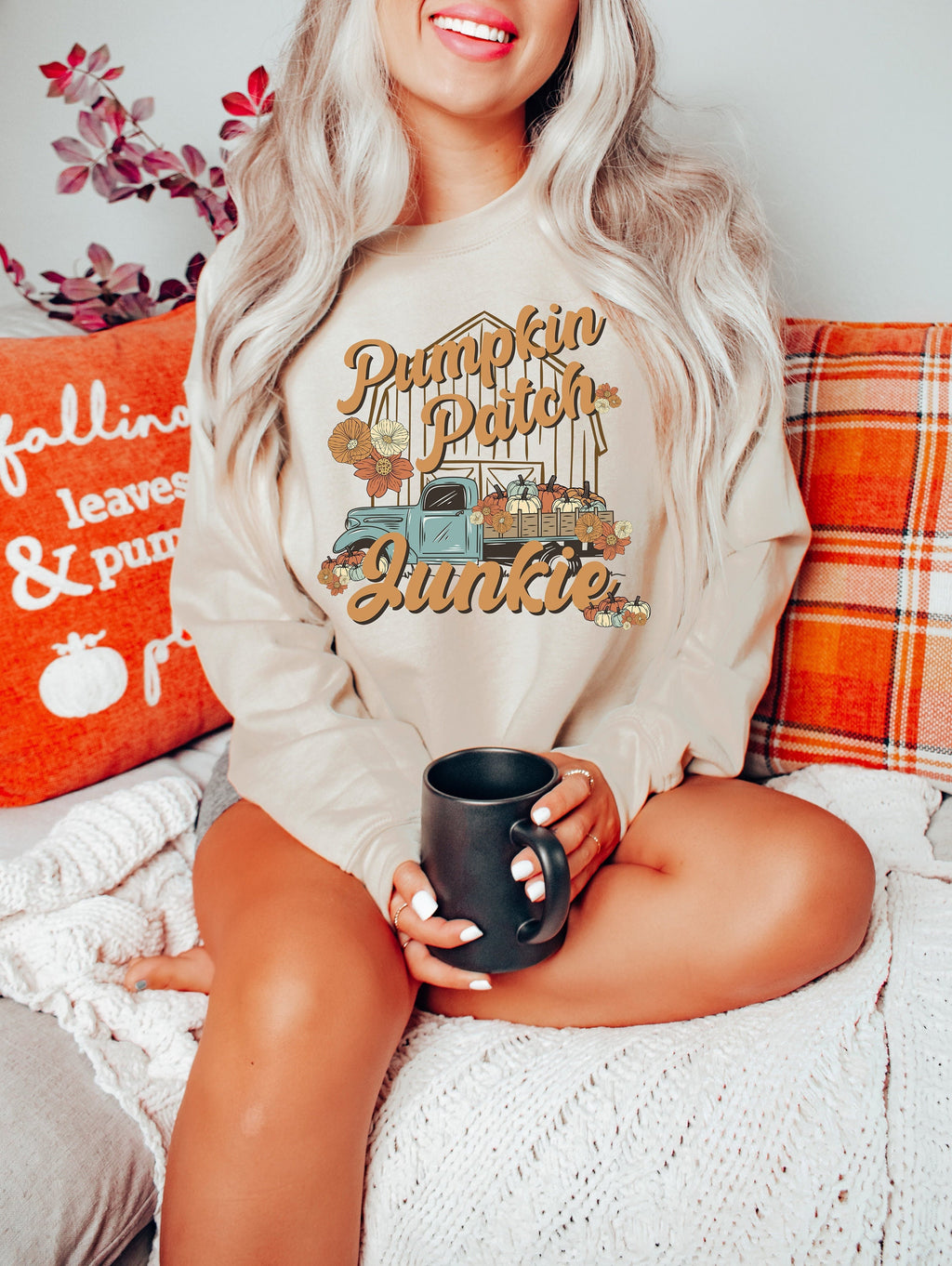 Pumpkin Patch Junkie Sweatshirt: Fall Thanksgiving T-Shirt