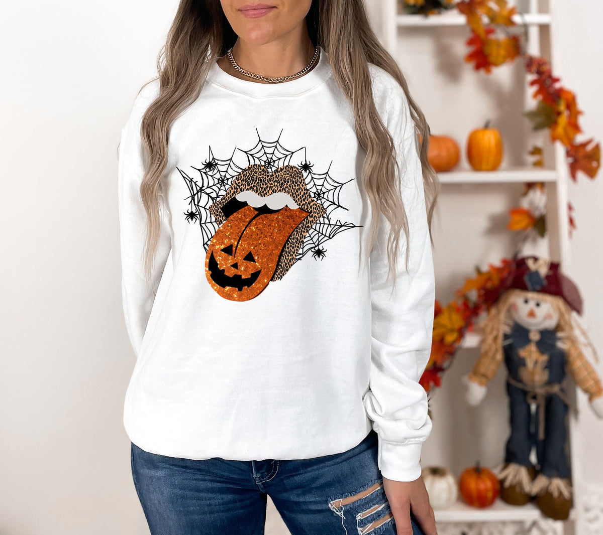 Leopard Pumpkin Lips Halloween Shirt
