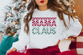 Mama Claus Sweatshirt, Checkered Christmas Shirt