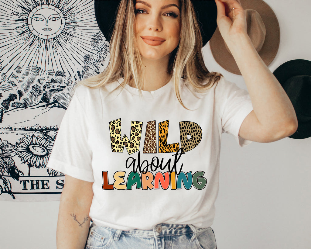 Wild About Learning Shirt: Leopard Print Teacher School Shirt