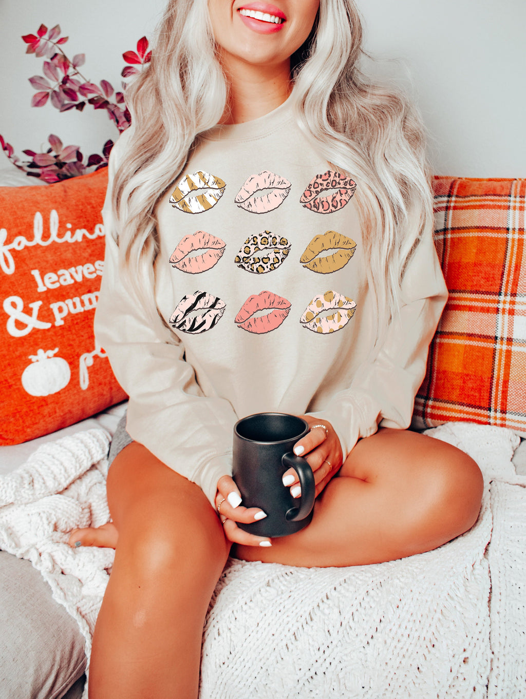 Fall Lips Shirt: Pumpkin Spice Thanksgiving Tee