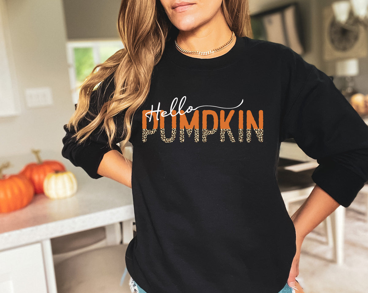 Hello Pumpkin Shirt: Women's Fall T-Shirt