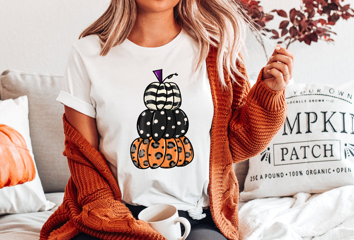 Stacked Pumpkins Halloween Shirt: Funny Trick or Treat Tee